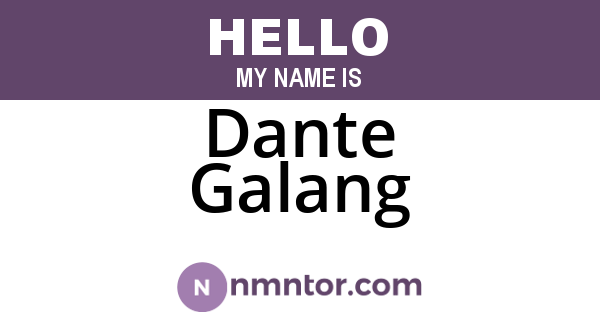 Dante Galang