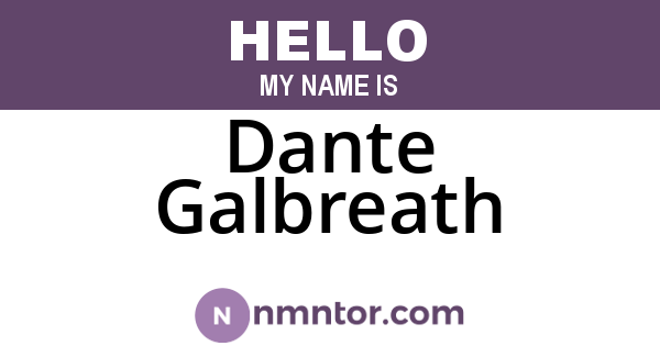 Dante Galbreath
