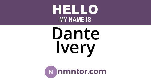 Dante Ivery