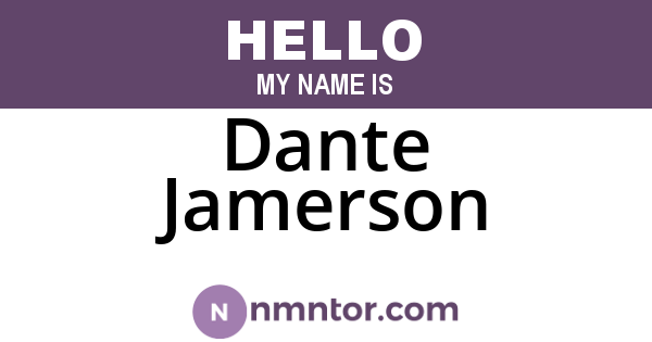 Dante Jamerson