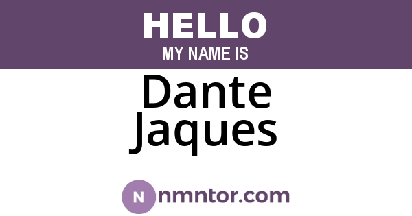 Dante Jaques