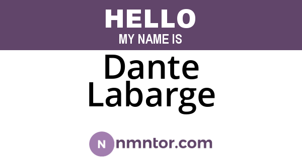 Dante Labarge