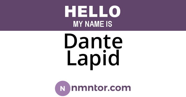 Dante Lapid