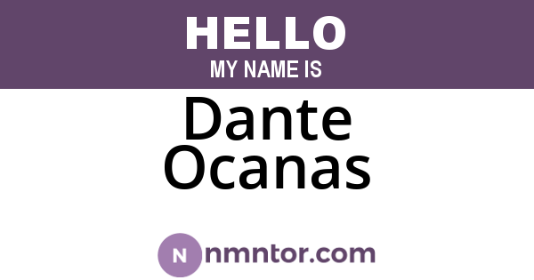 Dante Ocanas