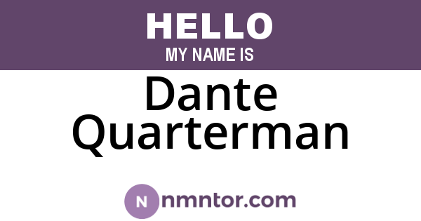 Dante Quarterman