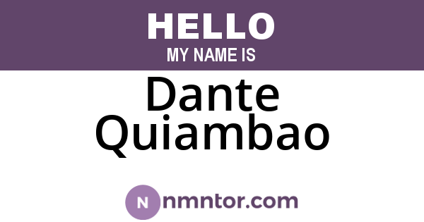 Dante Quiambao