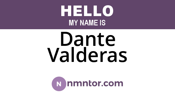 Dante Valderas
