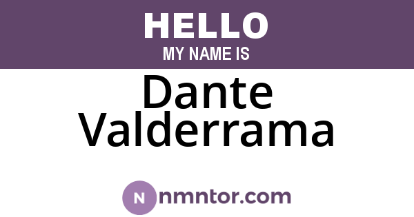 Dante Valderrama