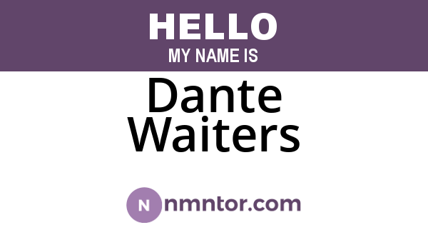 Dante Waiters