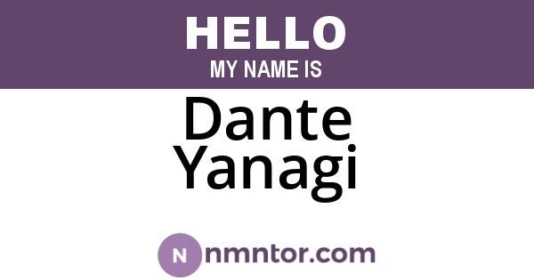 Dante Yanagi