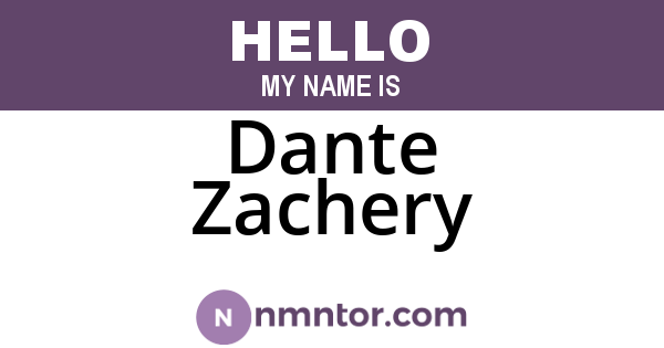 Dante Zachery
