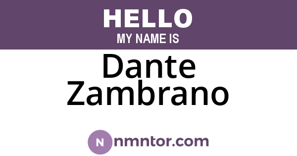 Dante Zambrano