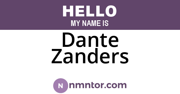 Dante Zanders