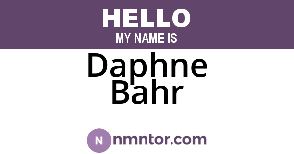 Daphne Bahr