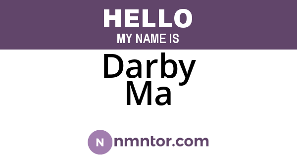 Darby Ma
