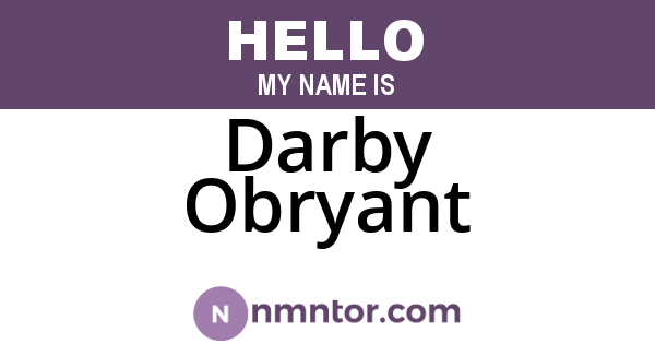 Darby Obryant