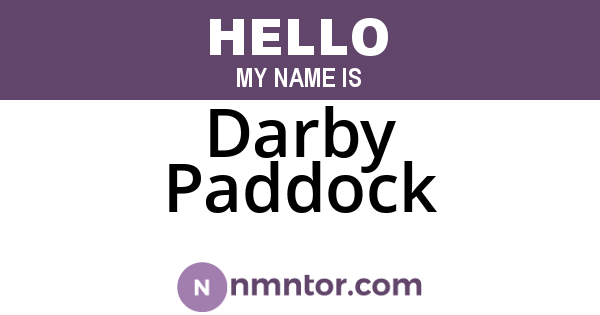 Darby Paddock
