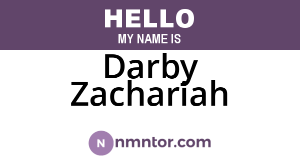 Darby Zachariah