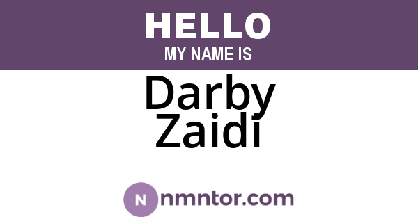 Darby Zaidi