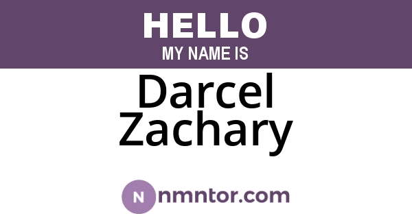 Darcel Zachary