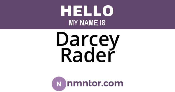 Darcey Rader