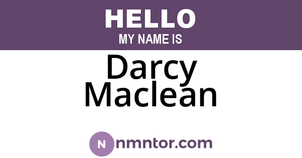 Darcy Maclean