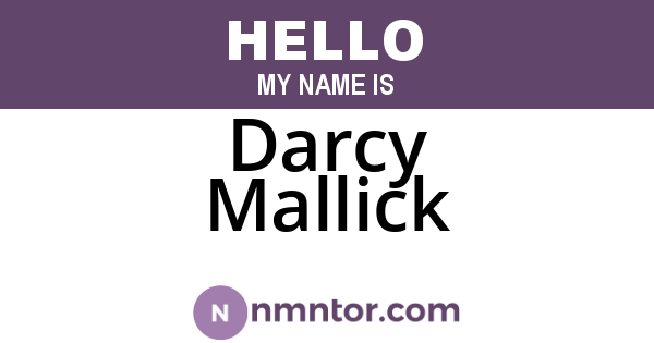 Darcy Mallick
