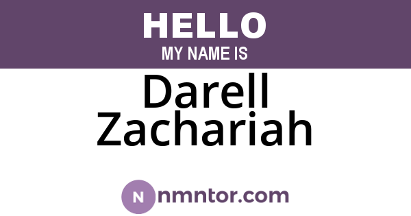 Darell Zachariah