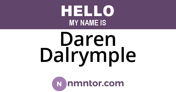 Daren Dalrymple