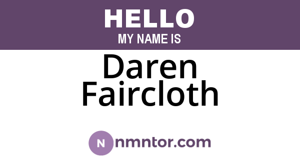 Daren Faircloth