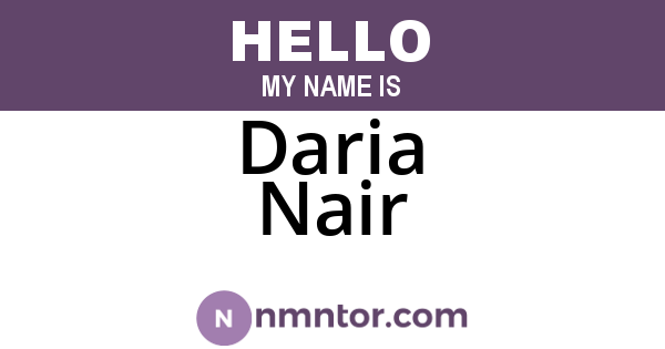 Daria Nair