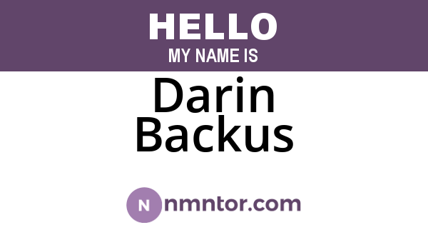 Darin Backus