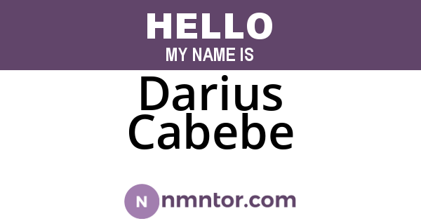 Darius Cabebe