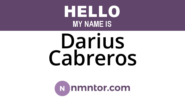 Darius Cabreros