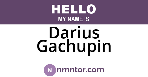 Darius Gachupin