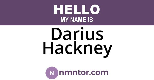 Darius Hackney