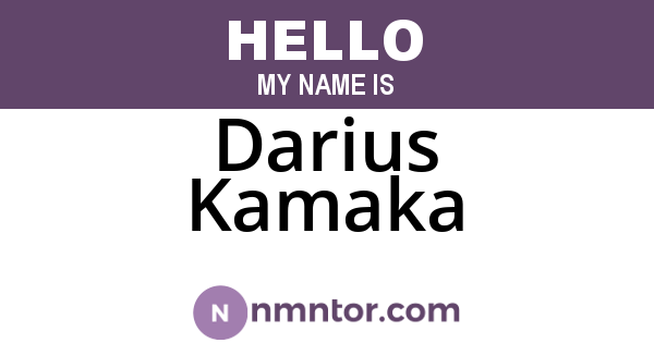 Darius Kamaka