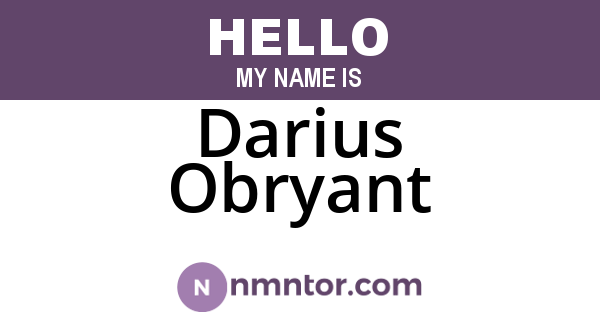 Darius Obryant