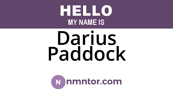 Darius Paddock