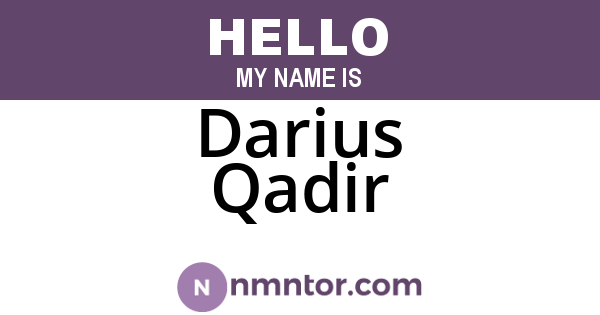 Darius Qadir