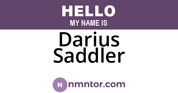 Darius Saddler