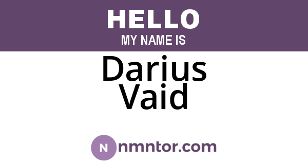 Darius Vaid
