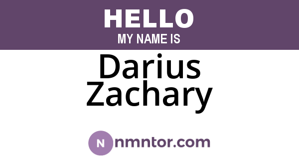 Darius Zachary