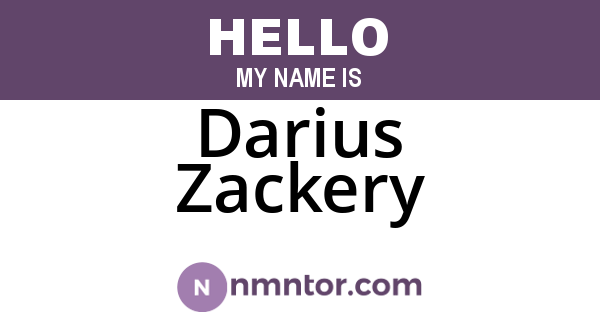 Darius Zackery
