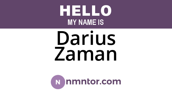 Darius Zaman