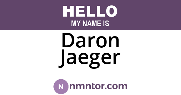 Daron Jaeger