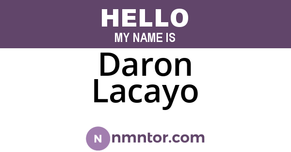 Daron Lacayo