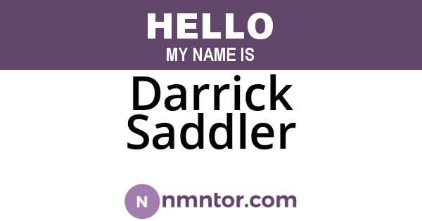 Darrick Saddler