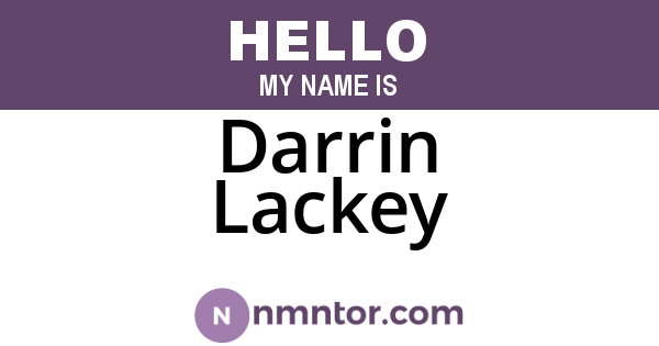 Darrin Lackey