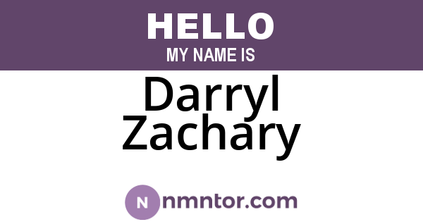 Darryl Zachary